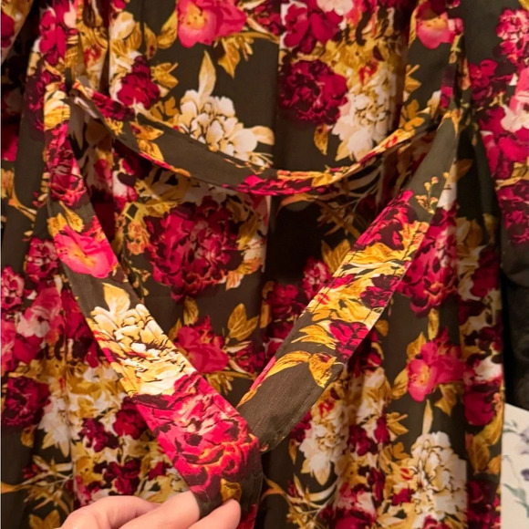 New York & Company Olive Floral Kimono Size XS/S - Picture 6 of 9
